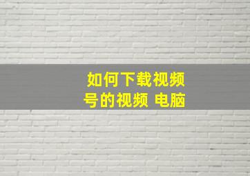 如何下载视频号的视频 电脑